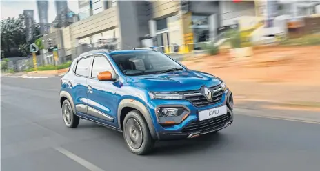  ??  ?? The Renault Kwid Climber is among the best looking budget cars on the market and this helps draw the customers. Right: Daytime running lights add to the aesthetic pizzazz. Below left: It’s an attractive colour theme and features are plentiful, including built-in navigation.