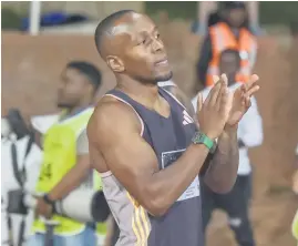  ?? Picture: Gallo Images ?? STEPPING STONE. Akani Simbine was happy with is second place in the 200m ASA Grand Prix 3 at the University of Johannesbu­rg Athletics Stadium last night.