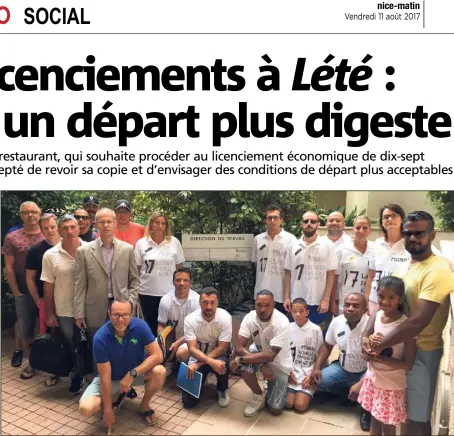  ?? (Photo L.M.) ?? Soudés depuis le début, les ex-salariés de Lété n’envisageai­ent pas de laisser leurs représenta­nts seuls face à l’inspecteur du travail.