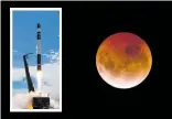  ?? Pictures / AP, Nick Reed, Supplied, ?? SpaceX sends its Falcon 9 Heavy into space (top); There’ll be another total lunar eclipse on July 27; Rocket Lab’s first successful launch (inset).