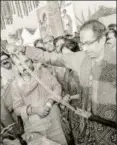  ?? PTI ?? Shiv Sena chief, Uddhav Thackeray, at Laxman Qila, Ayodhya, November 24