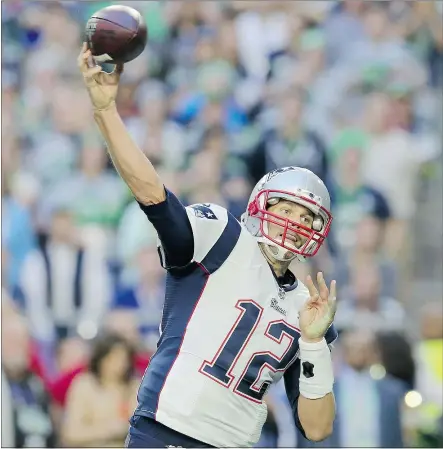  ?? — THE ASSOCIATED PRESS FILES ?? Tom Brady and the Super Bowl champion New England Patriots will play host to Ben Roethlisbe­rger and the Pittsburgh Steelers to open the 2015 NFL season on Sept. 10.