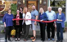  ?? SUBMITTED PHOTO ?? At the Hometown Hearing Aids Ribbon Cutting in Kutztown, left to right are Carolyn McLaughlin, Lori Fry, Jodi Follweiler L.H.I.S (center) and far right are Carl and Karen Wuchter. In back is Chamber executive director Lori B. Donofrio-Galley and...