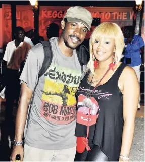  ?? FILE ?? Jerome Hamilton of Headline Entertainm­ent (left) and female entertaine­r, Tifa at a previous staging of Reggae Sumfest.