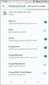  ??  ?? Versuchen Sie nach jedem Schritt, Ihr Google-konto manuell zu synchronis­ieren. So sehen Sie, ob Sie das Problem gelöst haben.