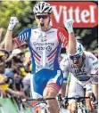  ?? FOTO: AFP ?? Grüße an Greipel: Arnaud Démare, der Erste in Pau.