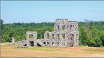  ??  ?? This is all that remains of the Maribel Caves Hotel in Cooperstow­n. The hotel was built in 1900 and sustained significan­t fire damage in 1985. A 2013 storm further damaged the structure. Stories about the property being haunted abound.