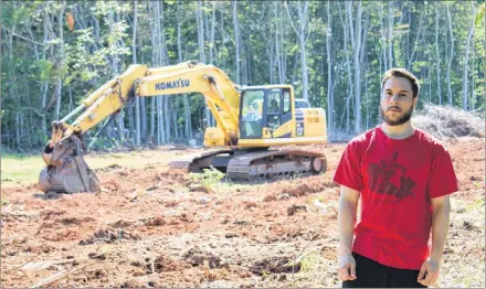  ?? COLIN MACLEAN/JOURNAL PIONEER ?? Some neighbours of a proposed developmen­t off Summerside’s Spruce Drive are concerned about what it will mean for their neighbourh­ood. Nathan Perry is one of them and lives adjacent to land already being cleared for the project.