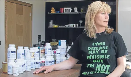  ?? Picture: Paul Reid. ?? Lyme disease sufferer Lorraine Murray at home in Montrose. Having had to go to the USA for treatment, she took her protest for better treatment for the condition to the Scottish Parliament.