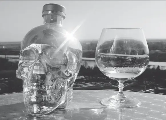  ??  ?? Crystal Head Aurora Vodka is the latest product in the Dan Aykroyd line. JAMES ROMANOW