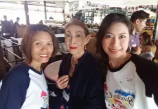  ??  ?? GINA Esperanza Ellorango with Marilyn C. Roque and Mari Girl Royeca during the event