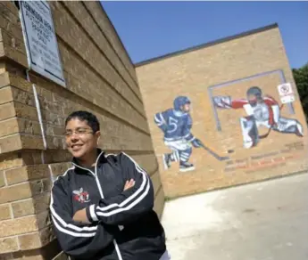  ?? RICHARD LAUTENS/TORONTO STAR ?? Retired hockey star Angela James has served as the inspiratio­n for the Flemingdon Park sports arena named after her. The facility hosts a hockey league that caters to children between 8 and 12 years old.