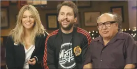  ??  ?? Kaitlin Olson, Charlie Day and Danny DeVito as seen in “It’s Always Sunny in Philadelph­ia”