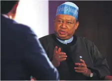  ?? AP ?? Mohammed Barkindo of Opec speaks at an industry event attended by energy traders in Fujairah yesterday