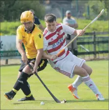  ?? Photograph: Iain Ferguson, alba.photos ?? Fort William v Lochaber: Astie Cameron in a tackle with Findlay MacDonald.