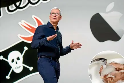  ?? AP ?? Tim Cook delivers the keynote address during the Apple Worldwide Developers Conference in Cupertino, California. With iOS 14, you can now add widgets, windows with live informatio­n received from apps, such as the weather.