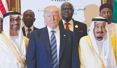  ??  ?? US President Donald Trump poses with King Salman and others at the Arab Islamic American Summit in Saudi Arabia. Picture: AP PHOTO