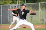  ?? ?? Pioneer sophomore pitcher Drew Van Court throws a pitch during a 4-3win against Lincoln in the quarterfin­als of the CIF Sac-Joaquin Section Division III Playoffs on May 11at Rotary Field in Woodland.