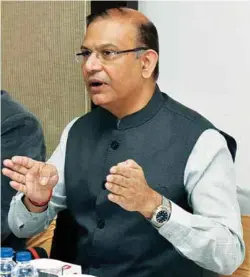  ??  ?? THE MINISTER OF STATE FOR CIVIL AVIATION, JAYANT SINHA ADDRESSING THE POST-BUDGET PRESS CONFERENCE IN NEW DELHI ON FEBRUARY 2, 2018.