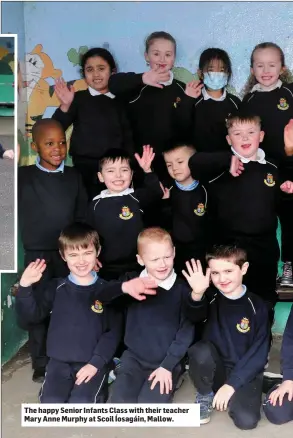  ??  ?? The happy Senior Infants Class with their teacher Mary Anne Murphy at Scoil Íosagáin, Mallow.