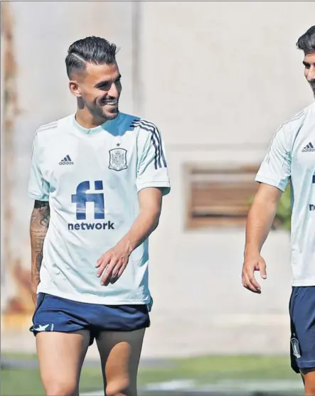  ??  ?? Ceballos y Asensio, en un entrenamie­nto de la Selección Olímpica.