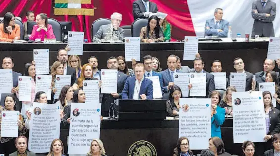  ?? ALEJANDRO AGUILAR ?? El diputado
panista Ricardo Villarreal durante su participac­ión en la tribuna