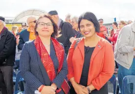  ??  ?? Dutch Ambassador Mira Wolberg with Priyanca Radhakrish­nan, Minister of Ethnic Communitie­s.