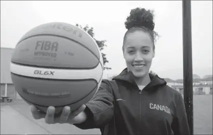  ?? JOE FRIES/The Okanagan Weekend ?? Canadian Olympic basketball player Nayo Raincock-Ekunwe is waiting out the pandemic at her mom’s home in Penticton.