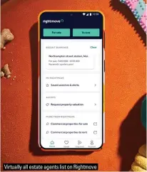  ?? ?? Virtually all estate agents list on Rightmove