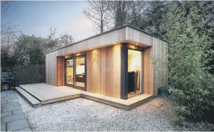  ??  ?? STUNNING: Spacemaker Installati­ons’ bespoke cedar garden rooms are made using traditiona­l building methods, allowing you to enjoy your new addition all year round.