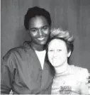  ?? Lindsay Saunders-Velez via AP ?? ■ Lindsay Saunders-Velez, left, is shown with mentor Meghan Baker in this 2018 photo at the Colorado Territoria­l Correction­al Facility in Canon City, Colo.