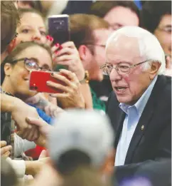  ?? David Zalubowski / the asociated pres files ?? Democratic presidenti­al candidate Sen. Bernie Sanders
was projected to win his home state of Vermont.