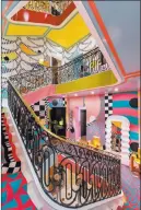  ?? Nickolas Sargent ?? The multistory staircase for the Kips Bay Decorator Show House was designed by Sasha Bikoff with a range of mesmerizin­g wallcoveri­ngs in the “Stairway to Heaven” collection by Voutsa and custom carpeting by The Rug Company.