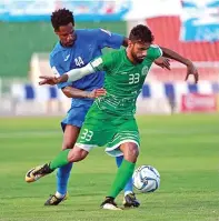  ??  ?? Action from the match between Sohar and Saham at the Sohar Sports Complex