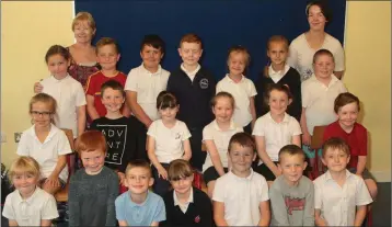  ??  ?? Star of the Sea Riverchape­l 1st class pupils pictured with class teacher Una Anderson and Gorey District Manager Amanda Byrne.