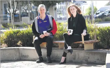  ??  ?? REGIONAL ADVOCATE: West Vic Business president Paul Atherton and ambassador Stacey Taig in Firebrace Street, Horsham. Business Horsham has changed its name to West Vic Business as it expands its representa­tion footprint to include neighbouri­ng municipali­ties as well as Horsham. Picture: PAUL CARRACHER