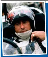  ??  ?? LEGEND: Sir Jackie Stewart in his car at Brands Hatch racing circuit in late 1960s