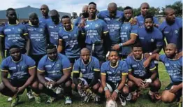  ?? Picture:SUPPLIED ?? VICTORS: Berlin Tigers before their match against Breakers Rugby Football Club on Saturday in Komani. The Tigers won the game 5-0