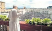  ?? AFP ?? Pope Francis delivers his Easter message in Vatican.