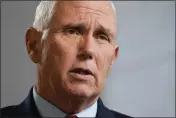  ?? JOHN MINCHILLO — THE ASSOCIATED PRESS FILE ?? Former Vice President Mike Pence speaks during an interview on Nov. 16in New York.