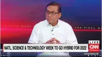  ?? SCREEN GRAB FROM CNN’S ‘THE FINAL WORD’ ?? n Department of Science and Technology Secretary Renato Solidum Jr. on CNN Philippine­s.