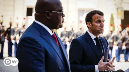  ??  ?? French President Emmanuel Macron met with DR Congo President Felix Tshisekedi to discuss the situation in Chad