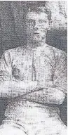  ??  ?? Edwin Palmer was reported missing on 15th June and was presumed to have been killed in action on or after that date. He was aged 34. A local footballer, he is pictured here, with Loughborou­gh Corinthian­s FC, second team 1901/02.