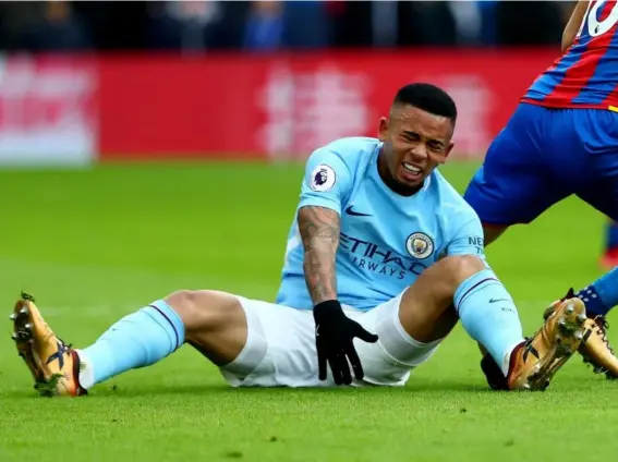  ??  ?? Gabriel Jesus picked up his injury against Crystal Palace on New Year’s Eve (Getty)