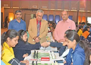  ??  ?? Players competing during ninth round of national Junior Chess Championsh­ip