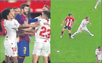  ?? FOTOS:GETTY/VIDEO ?? Sevilla fue el punto de inflexión al perder el Barça el liderato ante un Madrid con más hambre que tuvo el VAR siempre a favor