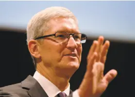  ?? Luca Bruno / Associated Press ?? Apple’s Tim Cook says creating a back door just for good guys is impossible.