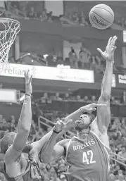  ?? Yi-Chin Lee / Houston Chronicle ?? Rockets center Nene Hilario (42) has helped pick up the slack when opposing teams key on the Rockets’ guards.
