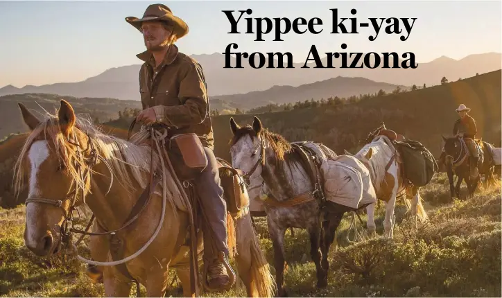  ??  ?? TRAIL RIDERS: While Arizona has a sophistica­ted metropolit­an capital, and is a haven for foodies, the heart of the southweste­rn state is found out horseback riding on the trail