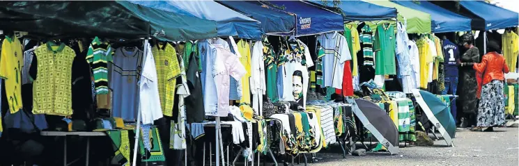  ?? Picture: Simphiwe Nkwali ?? ANC regalia is sold at Vista University in Soweto on Friday, ahead of the governing ANC’s national conference.